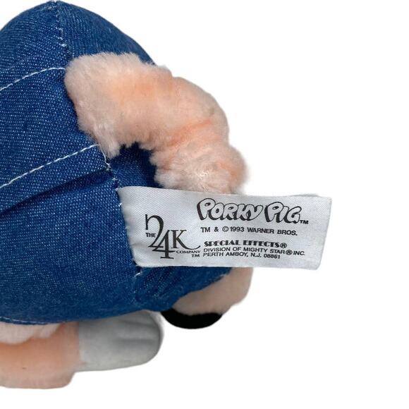 Vintage Porky Pig Warner Bros Looney Tunes Stuffed Animal Plush 1993 - Picture 4 of 7